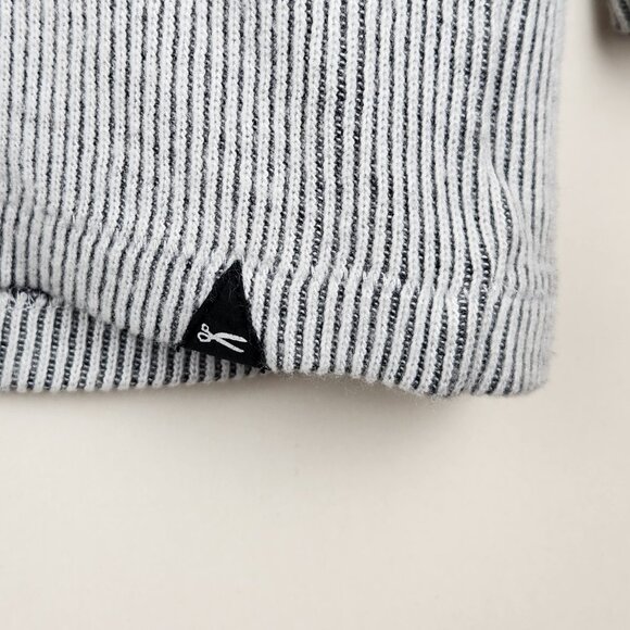 Denham Striped Lightweight Knit Oversized Cotton Blend Mockneck Sweater XXS - Picture 6 of 10